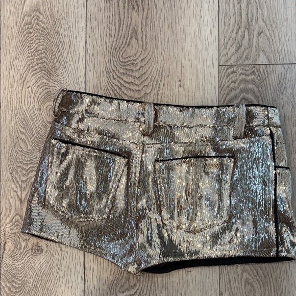 Juicy Couture Women's Shimmering Silver High Waist Shorts - Picture 5 of 6